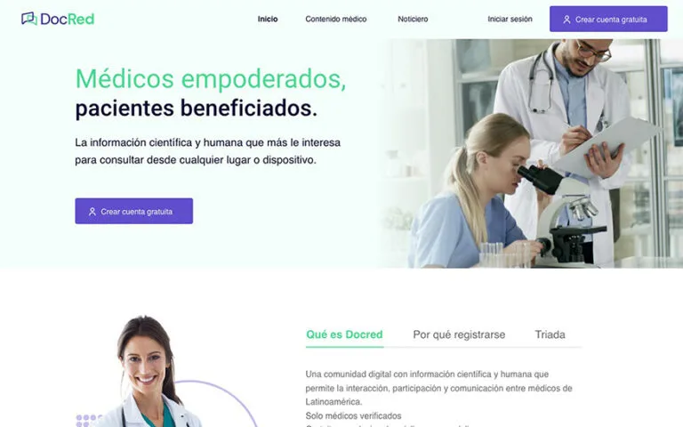 Proyecto web Docred – rediseño UX y SEO para el sector médico en Colombia