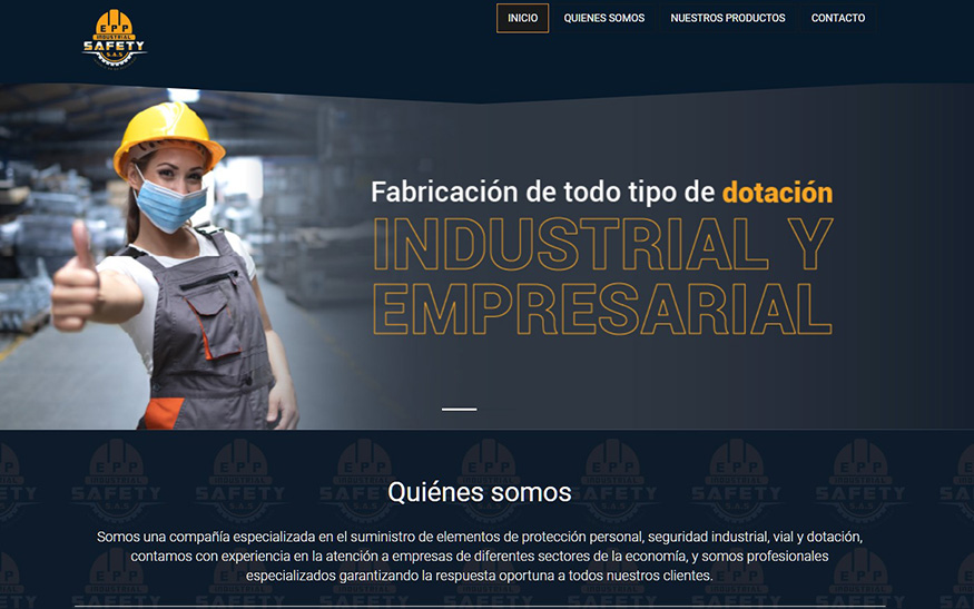 Landing page Epp industrial safety