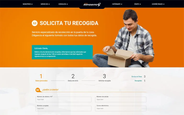 Proyecto web Interrapidísimo – empresa de mensajería y logística Colombia